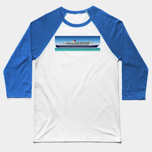 cruise ship Baseball T-Shirt by Mechanik